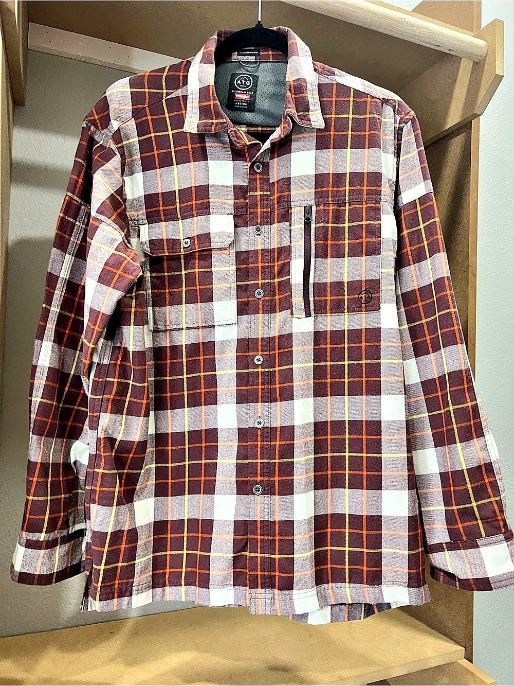 Wrangler ATG by Wrangler All Terrain Gear Plaid Flannel Shirt ATG Plaid Flannel